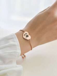 1 chiếc vòng tay mặt dây chuyền hình thẻ tên chó cưng khắc ảnh theo yêu cầu, chất liệu thép không gỉ, thích hợp làm trang sức kỷ niệm, đồ dùng học tập, quà tặng tựu trường, đồ dùng văn phòng, đồ dùng học tập, đồ dùng lớp học, quà tặng giáo viên, đồ dùng đại học, quà tặng đồng nghiệp, đồ dùng ký túc xá, unisex, quà tặng cho thanh thiếu niên. - Vòng tay trái tim nhiều màu - Xem 2