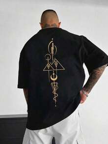 Camiseta Masculina Mística e Esotérica 100% Algodão Plus Size Premium T-shirt Oversized Camisa Casual Streetwear Oversize - Preto - Visão 1
