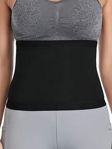 随机款式汗腰训练紧身胸衣，瑜伽、健身、桑拿健身腰带 - 黑色 - 查看 4