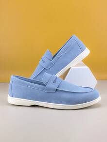 Men's Slip On Loafers Designer Nantucket Breeze New Classic Designer Solid Imitation Suede Leather Casual Affordable Brand Sense Soft Comfortable Breathable Lightweight Non Irritating Foot Daily Commuting Non Slip Wear Resistant Flats Casual Shoes Fashion Suit Versatile Student Graduation Ceremony Preppy Business Dress Shoes Men's Office Party Banquet Wedding Groom Shoes Spring Summer Autumn Large Walking Shoes - Blue - View 4
