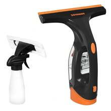 DOVAMAN Aspiradora de ventanas inalámbrica, 30 min de autonomía, boquilla de succión de 280 mm, botella rociadora con 2 paños de microfibra, tanque de agua de 150 ml, limpiador de ventanas liviano de 700 g - Negro - Ver 8