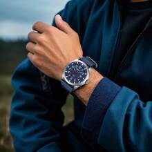 BIDEN 1块男士运动手表，12/24小时制易读阿拉伯数字表盘，男士模拟石英表，时尚休闲夜光防水手表，尼龙表带，适合日常佩戴/跑步 - 均碼 - 查看 10