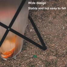 1pc Foldable Outdoor Trash Bag Holder Portable Camping Garbage Rack With Wooden Handle Durable And Lightweight Sundries Storage Rack Plastic Bag Holder For Camping Picnic Barbecue And Home Kitchen, Space Saving Design