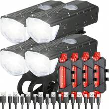 1入組自行車LED防水前燈和警示尾燈套裝，適用於騎行裝備山地自行車零件