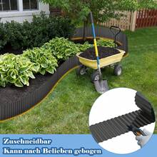 VA-Cerulean Corten Steel Lawn Edging, Galvanized Metal Bed Border, Easy To Install, 18cm High, Flexible Lawn Edging, Root Barrier For Flower Beds Or As A Mowing Edge, Length Adjustable (5M, Black/Silver) - Black - View 4