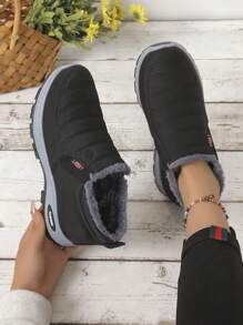 Cotton Padded Couple Snow Boots, Winter New Plush Thickened Casual Women Shoes Short Boots, Warm Old Beijing Shoes