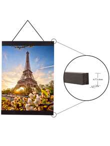 1 件磁性海报挂钩，木制画框，用于帆布海报、相框、卷轴画、墙壁艺术装饰、圣诞装饰、磁性海报框 - 黑色 - 查看 5