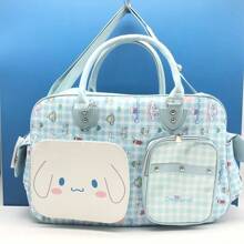 Sanrio 1pc Sanrio Hello Kitty Pink PU Sports Gym Bag, Large Capacity Travel Luggage Bag, Utility Tote, Zipper Closure, Ideal Gift For Travel, Outdoor Sports, Fitness, Street Shooting
