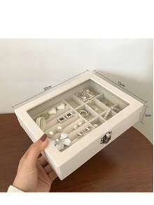 Elegant, Simple, Large Capacity, Multi-Compartment Jewelry Box - Màu be - Xem 2