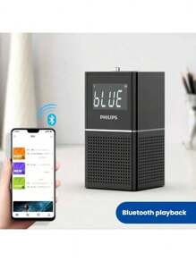 PHILIPS TAR2568 床头闹钟音箱，带收音机功能的蓝牙音箱，支持 USB/TF 卡，便携式家居和宿舍配件