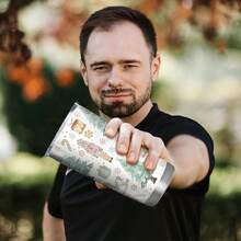 1 Peça Copo de Carro Isolado de Aço Inoxidável de 20oz Edição Limitada de Natal, Uma Reunião de Quebra-Nozes, Cavalo de Madeira e Árvore de Natal, Grande Capacidade, Pode Ser Usado Repetidamente, Uma Necessidade de Férias, Um Presente de Natal.