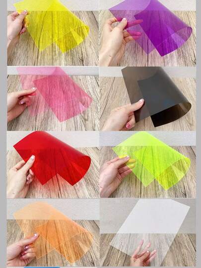 5pcs 0.3mm A4 Colored PVC Plastic Sheets, DIY Binding Soft/Hard Sheets, Colored Film Plastic Thin Sheets, Handmade DIY Translucent Film Plastic Sheets (With Protective Film On Both Sides, Remove Before Use)