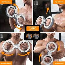 可调节阻力臂训练器 - 多功能前臂和肌肉锻炼器，适用于拳击，8 字形设计，带防滑手柄，非常适合速度训练和健身 - 彩色 - 查看 5