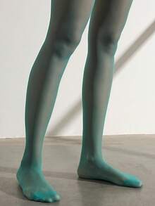 1 Pair Women's Retro Fashion Dark Green Tights - Dark Green - View 3
