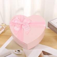 1pc Pink Gift Boxes With Lids For Present Heart Shaped Flower Boxes For Bridesmaid, Proposal, Wedding, Birthday