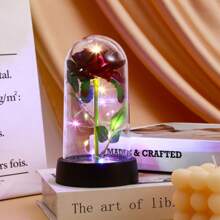 圆顶形人造玫瑰永生花礼盒，适合情人节、教师节、圣诞节（款式随机，不可指定，介意者慎拍）