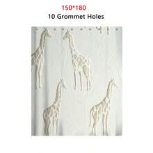 1 件复古长颈鹿纹理艺术印花防水浴帘/挂毯，奢华元素浴室装饰挂件，12 个挂钩，防水涤纶面料，可机洗，适用于酒店、公寓、家居，35 英寸 X 70 英寸、47 英寸 X 70 英寸、59 英寸 X 70 英寸、70 英寸 X 70 英寸秋季装饰浴室配件返校