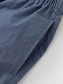 Balabala Young Boy Short Sleeve Set 2025 Summer New Boys' Chinese Style Tang Suit Buttoned - Blue Tint - View 11