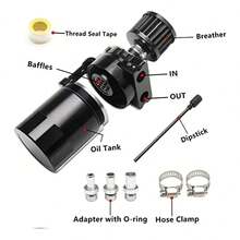Oil Catch Can Kit With O-Rings Aluminum Oil Catch Can For Most Cars - Black - View 5