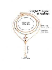 Fashionable Diamond Studded Cross Necklace, Men's High-End Sense, Hip-Hop Niche, Layered Collarbone Chain