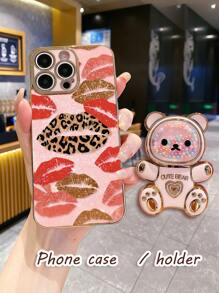 1 件高品质玫瑰金电镀纯色简约个性化折叠支架防震全覆盖手机壳，适用于 Apple 16e/16 Pro Max/11/13/15 Pro Max、Galaxy S25/S24 Ultra/S23 Ultra/A05S/A15 5G/A54、Redmi Note 13 4G/13 Pro 4G 防水防摔防刮 - 彩色 - 查看 3