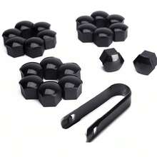 2Set (21pcs/Set) 17mm Black Gloss Alloy Wheel Nut Bolt Covers Caps Universal Set For Any Car - Black - View 6
