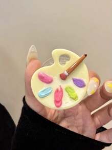 1pc Cute Creative Cat Palette Painting Board Stand Compatible With IPhone, Android Phone, Gift For Birthday, Family, Friends Phone Holder Phone Stand Phone Accessories - Multicolor - View 10