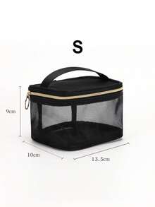 透明化妆包，防水便携，容量大。这是一款小巧便捷的女士旅行洗漱包。旅行必备品。女士包。大学必备品。旅行。女士包，度假必备品，化妆包，洗漱包，旅行必备品，旅行，包。化妆包，洗漱包，旅行必备品，女士包 - 黑與白 - 查看 8