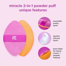 Real Tecniques Miracle 2In1 Powder Puff 4 Pack DualSided Full Size Makeup Blending Puff E Elastic Band Makeup Sponge And Powder Puff  Liquid Cream And Powder Puc CrueltyFree - Nhiều màu - Xem 6
