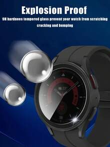 3 件防窥钢化玻璃屏幕保护膜，兼容 Galaxy Watch 4、5、Pro、6、Classic 40mm、44mm、43mm、47mm，9H 硬度防偷窥超薄钢化玻璃屏幕保护膜屏幕保护必需品，适用于日常防护、办公室、家庭手表屏幕保护膜手表保护套手表配件防水防震防摔防摔防刮防指纹全覆盖 - 黑色 - 查看 5