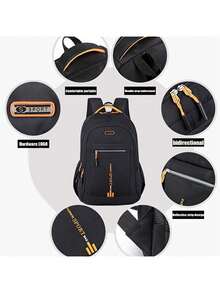 Men's And Women's Laptop Backpack Waterproof, Resistant, Reinforced, New Model 2024 - 橘色 - 查看 5