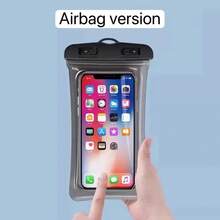通用防水手机袋适用于 15 14 13 12 11 Pro Max XS Plus Galaxy 手机，夜光防水袋最大支持 7.0 英寸，气囊设计，海滩和旅行必备