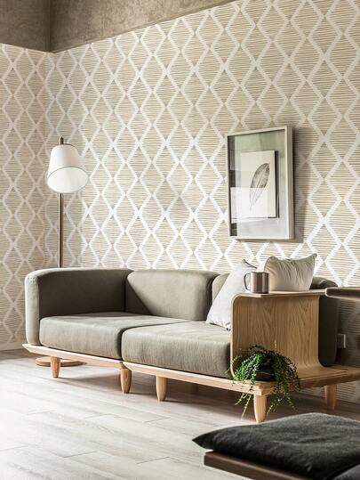 Roll 1m/3m/5m Retro Diamond Gestreepte Minimalist Wand Wallpaper, Removable Self Adhesive Vinyl DIY Home Bedroom, Kitchen, Living Room, Bathroom, Cabinet, Furniture Renewal Paper Stickers Room Wallpaper Bedroom Kitchen view 7