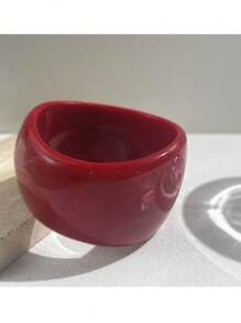 1 Peça Pulseira de Resina Vermelha Vintage, Bracelete Geométrico Minimalista de Moda Tie Dye Vermelho para Mulheres