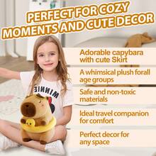 Capybara Plush 12" Pool Party Capybara Stuffed Animal Kawaii Duck Floatie & Sunglasses Wearing Cute Capybara Toy, Ultra Soft Hugging Gift For Kids, Girls, Boys