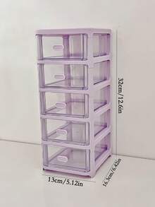 Drawer Style Desktop Storage Box, Multi-Layer Organizing Storage Box, Transparent Dustproof And Waterproof Storage Box, Desk Desktop Storage Box, Bedroom, Dormitory, Study, Bathroom Storage Box, 2nd/3rd/4th/5th Floor, Stationery, Pens, Office Supplies, Cosmetics And Other Items Storage And Organizing - Purple - View 10
