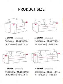 1pc Printed Ruffled Elastic Sofa Cover, Dust-Proof & Dirt-Resistant, Stretch Full Coverage Sofa Protector, Home Decor, Machine Washable - Black - View 5