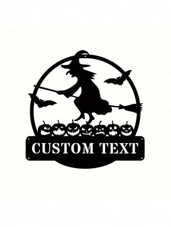 1pc Custom Metal Sign For Halloween, Personalized Name, Metal Wall Art, Handmade Gift For Family, Halloween Door Metal Sign Laser Engraving CUSTOMIZED