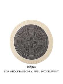 1pc/4pcs/6pcs 15 Inch Round Woven Fringe Placemats, Washable Non-Slip Heat-Resistant Table Mats, Suitable For Home, Dining Table Decor, Spring, Outdoor, Holidays, Parties, Gifts