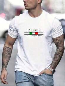 Rome Men's T-Shirt 100% Cotton Unisex Shirt Blouse 30.1 Yarn Premium Mesh New Release