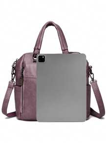 Bolsa de Ombro Transversal de Couro Macio de Grande Capacidade para Mulheres, Bolsa Feminina da Moda, Mochila de Couro Macio Multifuncional