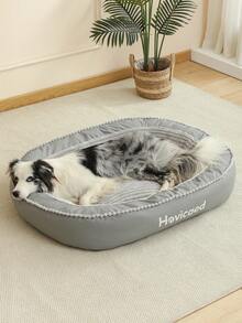 1pc Orthopedic Large Dog Bed, Washable Dog House, Suitable For Large, Medium And Small Pets, All Season Use - Grey - View 7