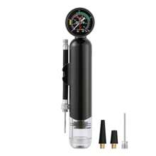 1 pieza Inflador con manómetro de presión de aire, inflador de baloncesto, inflador de aros de natación de plástico, herramienta portátil para inflar pelotas