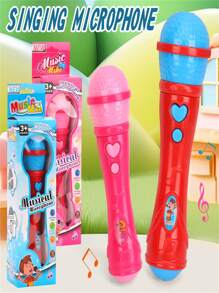 1 件儿童双音无线麦克风，唱歌放大器麦克风玩具，动态音效和高保真音频，适合男孩和女孩，生日/毕业礼物，颜色随机