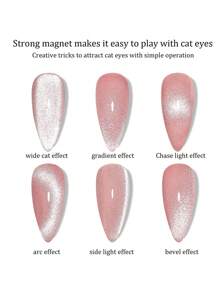 Imán de uñas mini de 5.9cm con estuche de silicona rosa, efecto de ojo de gato, barra magnética de atracción UV para uñas francesas, herramienta de manicura multifuncional, de vuelta a la escuela