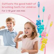 Toothbrushes Kids In Bulk, Individually Wrapped Disposable Toothbrush Cute Manual Soft Bristles Children Toothbrush With Cover Suction Cup Toddler Toiletries Set Home/School/Travel (60 Pack) - 8 - View 8