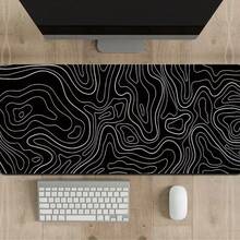 1 pieza Alfombrilla de ratón extra grande con textura de líneas abstractas minimalista, tamaño 900*400*2mm, alfombrilla de ratón para e-sports extra grande/productos electrónicos/suministros de oficina/alfombrilla de ratón y reposamuñecas - Negro - Ver 16