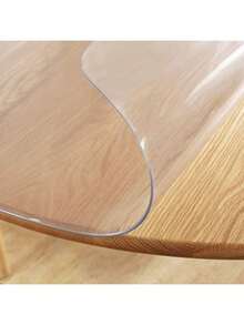 0.25mm Thick PVC Round Tablecloth, Transparent Round Tablecloth Tabletop Protector, Waterproof Scratch-Resistant Heat-Resistant Tablecloth, Table Surface Protective Film, Suitable For Home, Hotel, Dining Table, Coffee Table - Transparent - View 5