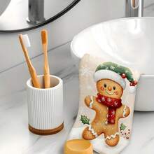 1set/2pcs/100pcs Christmas Gingerbread Man Pattern Kitchen Towels And Dish Towels, Suitable For Interior Decoration In Restaurants, Kitchens, Bathrooms, Party Decorations, Can Be Given As Holiday Gifts - Multicolor - View 5