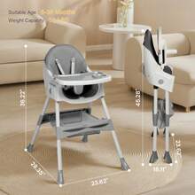 SUNROAD Iron Tube + Plastic Foldable 3 In 1 Baby Chair Gray BHC001